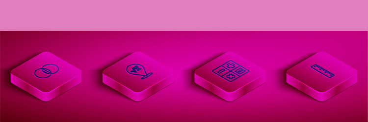 set isometric line mathematics sets a and b vector image