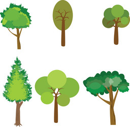 Tree collection of design elements vector