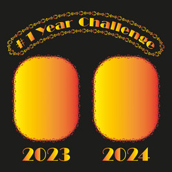 1 year challenge gradient frame design yearly vector image