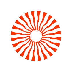 Abstract sun icon circular red design element vector