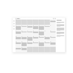 calendar application wireframe programm prototype vector image