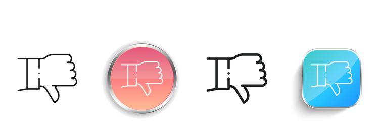 dislike icon thin linear regular and button style vector image