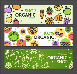 Eco shop banner horizontal set vector