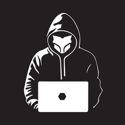 hacker logo simple minimal vector