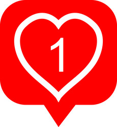 Icon like heart figure 1 symbol for social vector