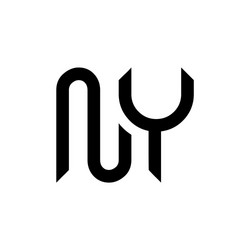 Initial letter ny logo design template ny letter Vector Image