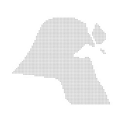 Iraq map dotted grey point on white vector