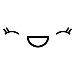 Laughing female kawaii emoticon vector