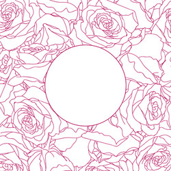 Round frame on linear rose background vector