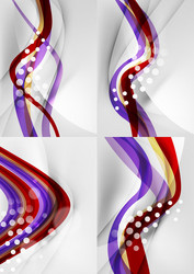 set abstract backgrounds curve wave lines vector image