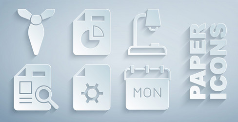 set document settings table lamp with graph vector image