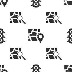 set traffic light folded map with location marker vector image