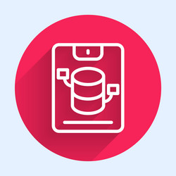 White line server data web hosting icon isolated vector