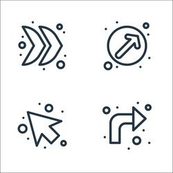 arrows line icons linear set quality vector image