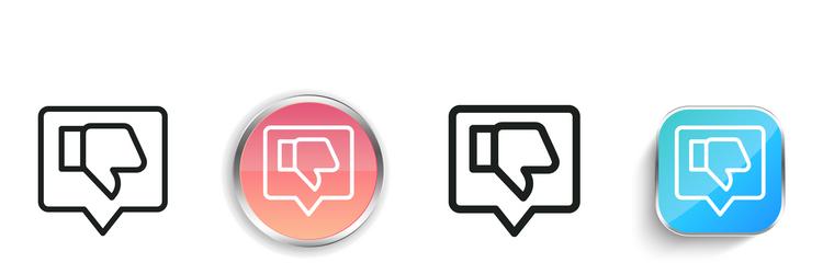 dislike icon thin linear regular and button style vector image