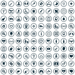 Doctor 100 icons universal set for web and ui vector