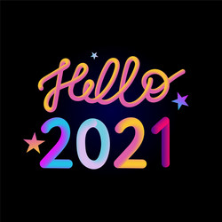 Festive 3D Number 2021 - Happy New Year! Vector Image