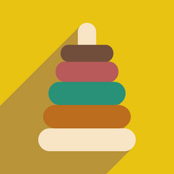 flat with shadow icon and mobile application vector image