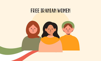 Hand drawn iranian women protesting together Vector Image