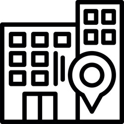 office building linear style icon design vector image