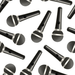 realistic detailed 3d microphone seamless pattern vector image