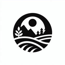 rural landscape emblem Vector Image