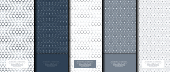 Symmetric collection abstract pattern hexagonal vector