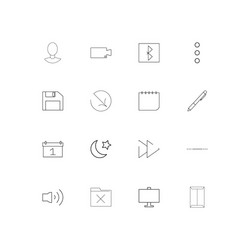 user interface simple linear icons set outlined vector image