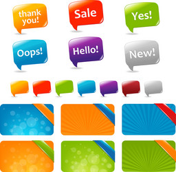 Web text boxes and speech bubbles vector