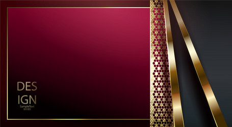 abstract textural red background with a gold frame vector image