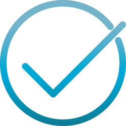check mark user interface blue gradient vector image