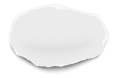 circular oval torn paper wisp with soft shadow vector image