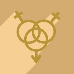 flat with shadow icon and mobile application vector image