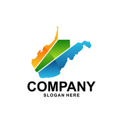 map of west virginia geometric style design vector