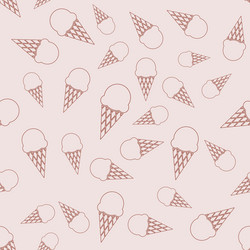 Seamless repeating pattern with outline ice cream vector