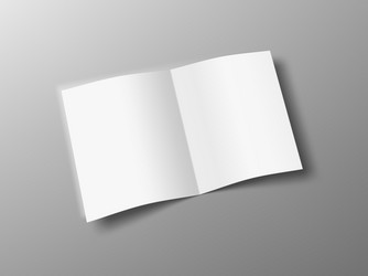 3d blank square page open half-folded brochure vector