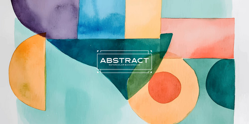 abstract watercolor background with geometric vector image