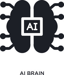 AI Brain Icon - Simple Element vector image