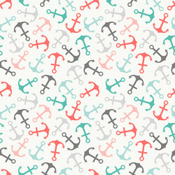 seamless pattern of anchor shape and line vector image