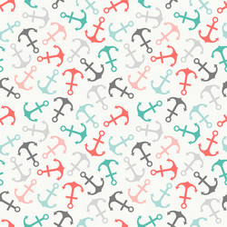 Seamless pattern of anchor shape and line vector