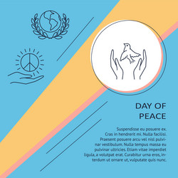 day of peace line banner vector