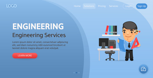 engineering website template vector