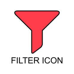 filter button web shape icon flat filtering vector image
