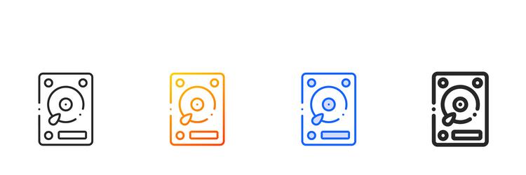 hard disk iconthin linear gradient blue stroke vector image