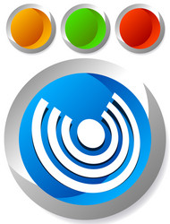 icon with concentric circles for emitting rays vector image