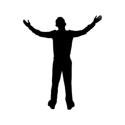 Man with hands up simple design vector
