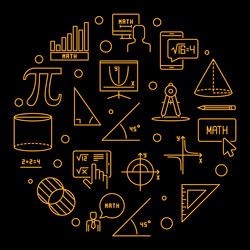 Mathematics education concept line circle shaped vector