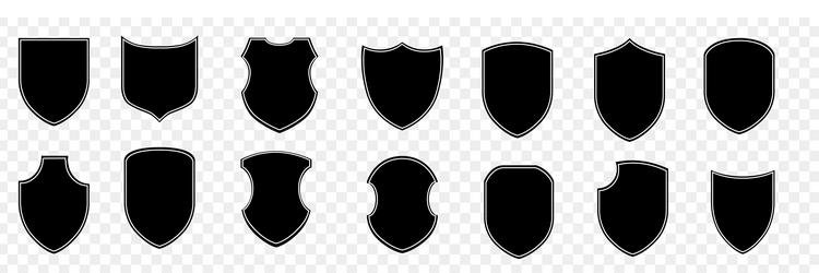 shield icons set vector