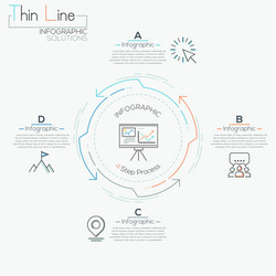 Thin line minimal arrow business cycle template vector