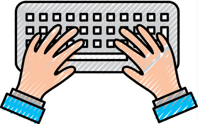 user with computer keyboard isolated icon vector image